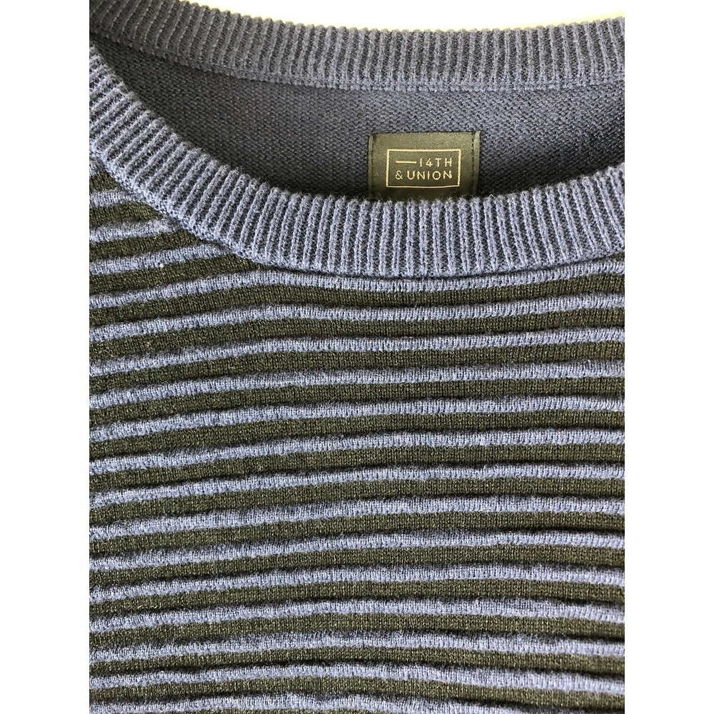 14th & Union Mens XL‎ Striped Pullover  Sweater Blue Black Knit - Picture 3 of 4